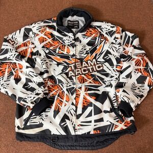 Arcticwear Team Arctic Snowmobile Jacket XL Orange Black White 3M Scotchlite 524